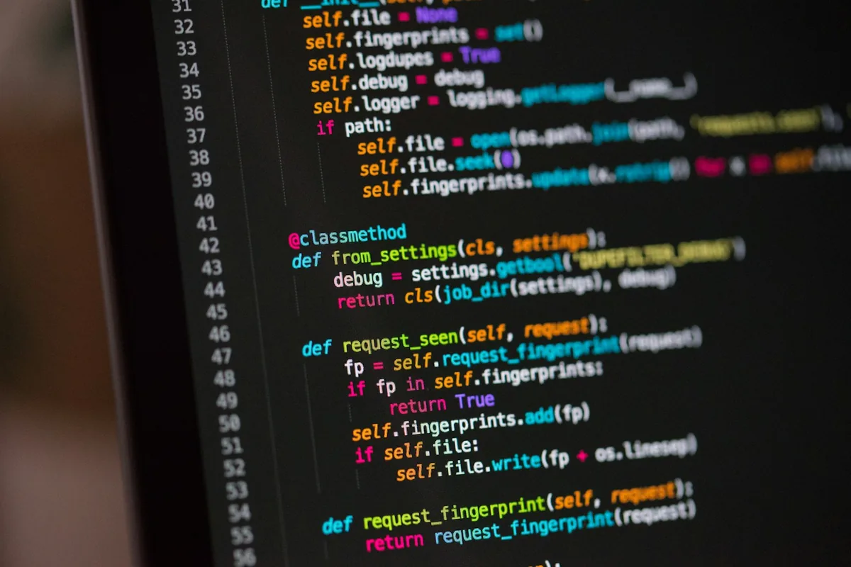 Close-up of programming code on a screen